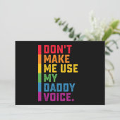 Invitation Ne me faites pas utiliser My Daddy Voice Funny Gay (Debout devant)