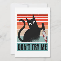 Ne me provoque pas, chat lunatique avec couteau