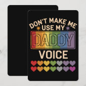 Invitation Ne m'oblige pas à utiliser Daddy Voice Gay Rainbow (Devant / Derrière)