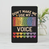 Invitation Ne m'oblige pas à utiliser Daddy Voice Gay Rainbow (Debout devant)