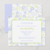 Invitation Ne m'oubliez pas ~ baby shower de jardin (Devant / Derrière)