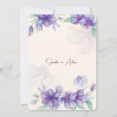 Invitation Ne m'oubliez pas Mariage floral (Dos)