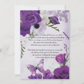 Invitation Ne m'oubliez pas papillons Célébration de la vie (Dos)