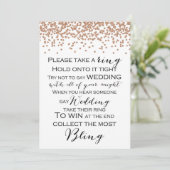 Invitation Ne pas dire Mariage Rose Gold Fête de l'mariée Gam (Debout devant)