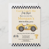 Invitation Ne peut pas m'attraper Voiture de course jaune Fêt (Devant)