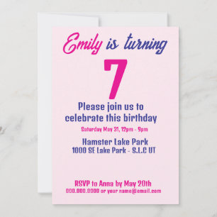 Invitation Né pour être mignon Hamster Anniversaire fille