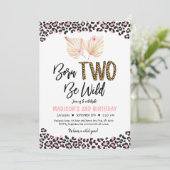 Invitation Né Pour Être Un Empreinte de léopard Sauvage Or Ro (Debout devant)