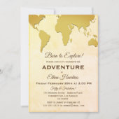 Invitation Né pour explorer l'aventure Anniversaire Voyage da (Devant)