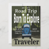 Invitation Né pour explorer le voyage en road trip (Devant)