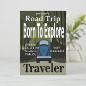Invitation Né pour explorer le voyage en road trip (Debout devant)