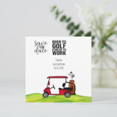 Invitation Né pour la force de golf au travail  (Debout devant)