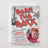 Invitation Né pour le Rock avec Image (Devant)