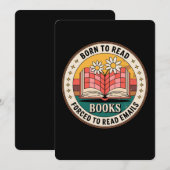 Invitation Né Pour Lire Des Livres Forcés De Lire Des Courrie (Devant / Derrière)