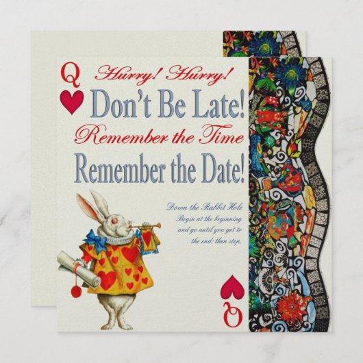 Invitation Ne sois pas en retard ! (Devant / Derrière)