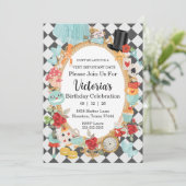 Invitation Ne soyez pas en retard Bleu Anniversaire Invitatio (Debout devant)