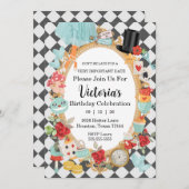 Invitation Ne soyez pas en retard Bleu Anniversaire Invitatio (Devant / Derrière)