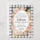 Invitation Ne soyez pas en retard Pink Anniversaire Invitatio (Devant)