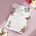 Invitation Ne soyez pas en retard Vintage Alice au pays des m<br><div class="desc">Invitation tes invités à ta très importante date avec notre faire-part de mariage à thème Don't Be Late vintage Alice in Wonderland magnifiquement conçu. Parfait pour un mariage Alice in Wonderland. Le design est composé d'un mélange de fleurs et d'oeuvres d'art originales dessinées à la main. Nous avons méticuleusement restauré...</div>