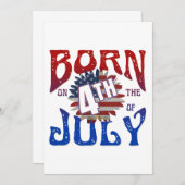 INVITATION NÉ SUR LE 4 JUILLET (Devant / Derrière)