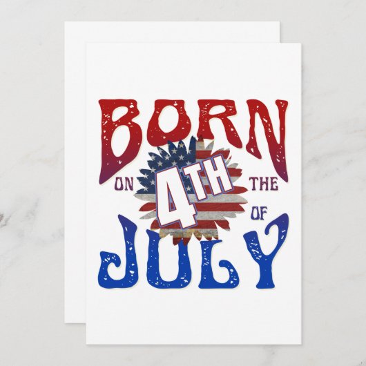 INVITATION NÉ SUR LE 4 JUILLET (Devant / Derrière)