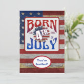 Invitation Né Sur Le 4 juillet USA Anniversaire Fête Event (Debout devant)