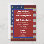 Invitation Né Sur Le 4 juillet USA Anniversaire Fête Event (Dos)