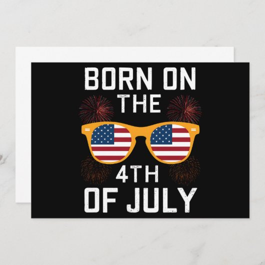 Invitation Né Sur Les Lunettes De Soleil D'Anniversaire 4 jui (Devant / Derrière)