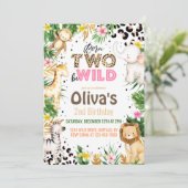 Invitation Né Two Be Wild 2e Anniversaire Animaux de la jungl (Debout devant)