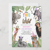 Invitation Né TWO Be Wild Safari 2e anniversaire (Devant)