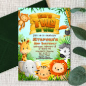 Invitation Né Two Be Wild - Safari 2e anniversaire