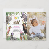 Invitation Né TWO Be Wild Safari 2e anniversaire Photo (Devant)