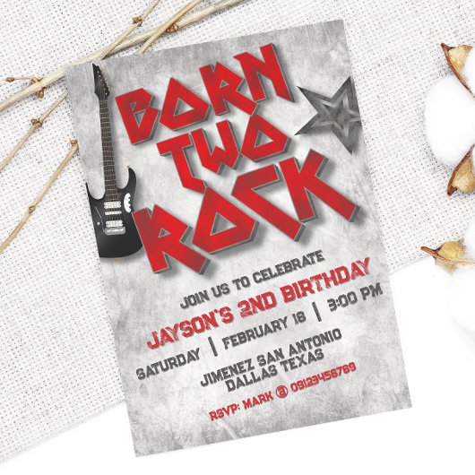 Invitation Né Two Rock - 2e anniversaire