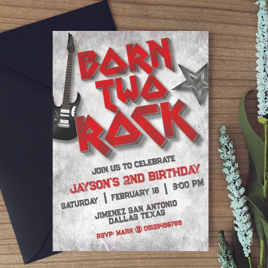 Invitation Né Two Rock - 2e anniversaire