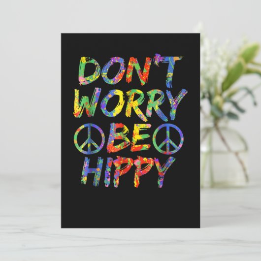 Invitation Ne vous inquiétez pas être Hippy Paint Splash Soul (Debout devant)