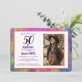 Invitation Nebula bohème Art 50 et Fabuleux anniversaire (Debout devant)