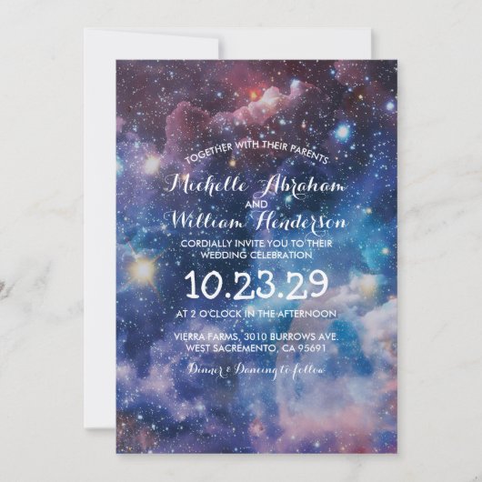 Invitation Nebula Cosmic Space Galaxy Colorée (Devant)