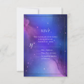 Invitation Nebula violette Art céleste Mariage spatial (Devant)
