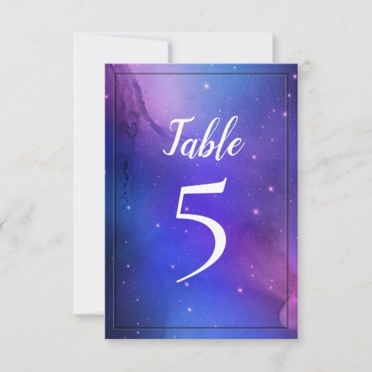 Invitation Nebula violette Art céleste Mariage spatial (Devant)