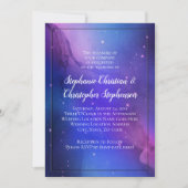 Invitation Nebula violette Art céleste Mariage spatial (Devant)