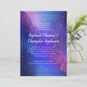 Invitation Nebula violette Art céleste Mariage spatial (Debout devant)