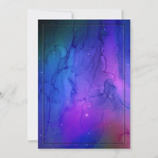 Invitation Nebula violette Art céleste Mariage spatial (Dos)