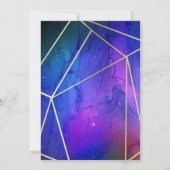 Invitation Nebula violette Art Celestial Mariage d'or géométr (Dos)