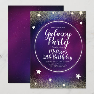 Invitation Nébuleuse de galaxie spatiale Lune scintillante An
