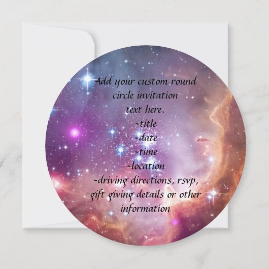 Invitation Nébuleuse violette de l'espace extra-atmosphérique (Dos)