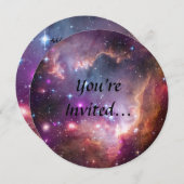 Invitation Nébuleuse violette de l'espace extra-atmosphérique (Devant / Derrière)