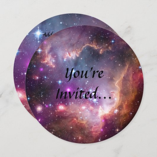 Invitation Nébuleuse violette de l'espace extra-atmosphérique (Devant / Derrière)