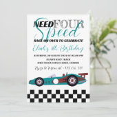 Invitation Nécessité de vitesse Anniversaire de course (Debout devant)