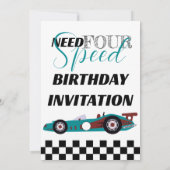 Invitation Nécessité de vitesse Anniversaire de course (Dos)