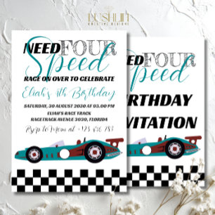 Invitation Nécessité de vitesse Anniversaire de course