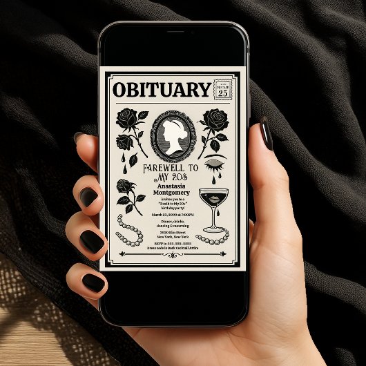 Invitation Nécrologie Journal 30e anniversaire RIP Mes 20 ans